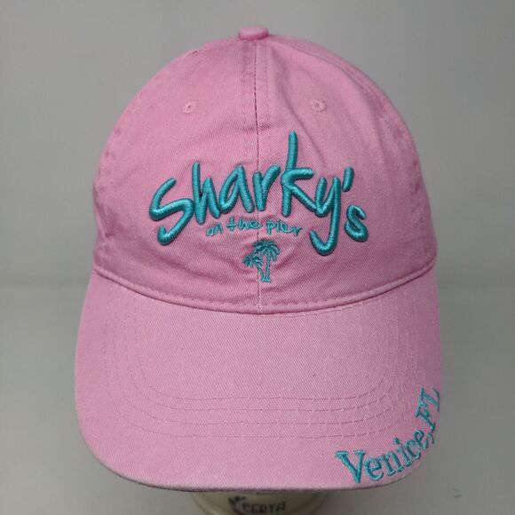 Lucky 7 Women's Strapback Hat Pink Adjustable Embroidered Sharky's Venice FL - Picture 3 of 13